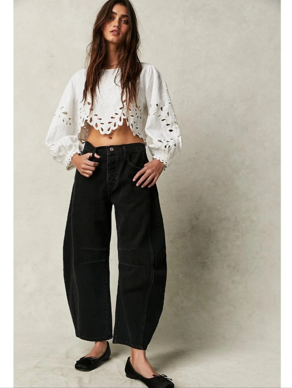 Free People We The Free Lucky You Mid Rise Barrel Soundwave